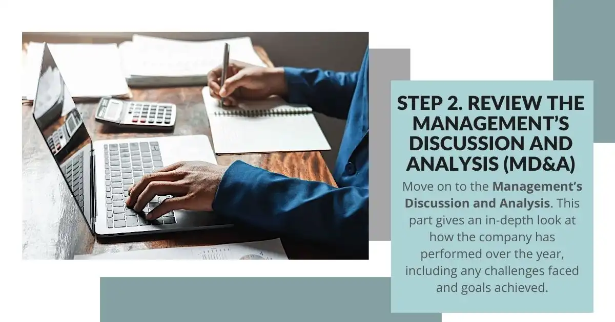 Step 2. Review the Management’s Discussion and Analysis (MD&A)