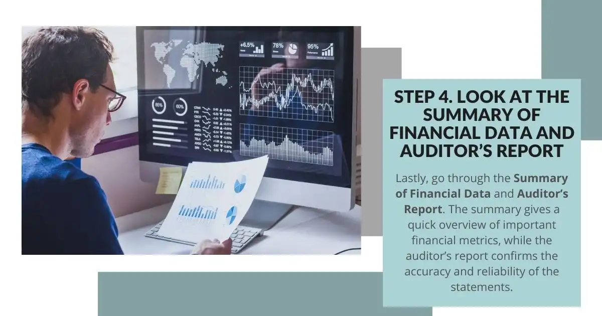 Step 4. Look at the Summary of Financial Data and Auditor’s Report